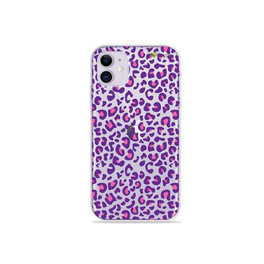 Capa (Transparente) para Iphone 12 - Animal Print Purple