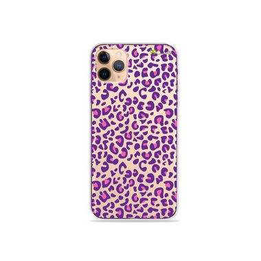 Capa (Transparente) para iPhone 12 Pro - Animal Print Purple