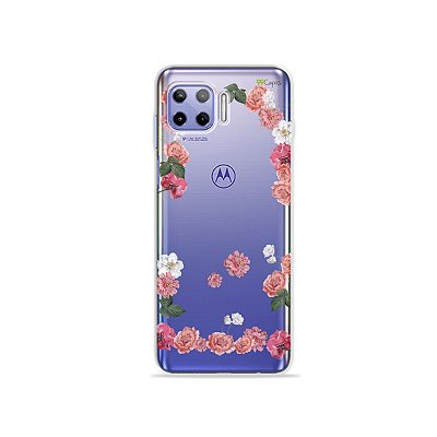 Capa (Transparente) para Moto G 5G Plus - Pink Roses