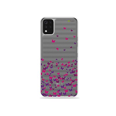 Capa (Transparente) para LG K52 - Borboletas Flutuantes