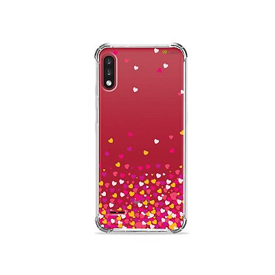 Capa (Transparente) para LG K22 - Corações Rosa