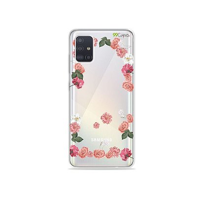 Capinha (transparente) para Galaxy A51 - Pink Roses