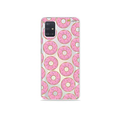 Capinha (transparente) para Galaxy A51 - Donuts