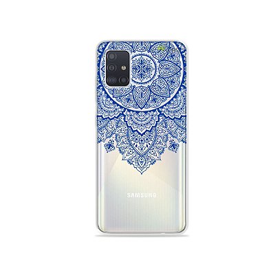 Capinha (transparente) para Galaxy A51 - Mandala Azul