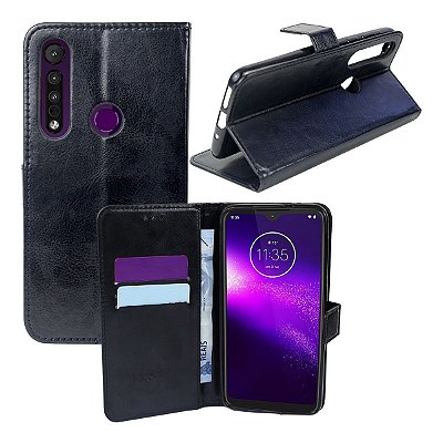 Capa Carteira Preta para Moto G8 Play