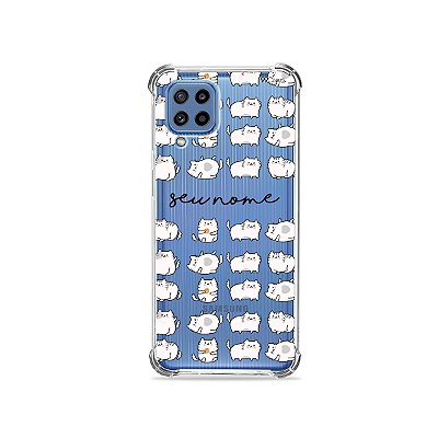 Capa Lazy Cat com nome personalizado para Galaxy A