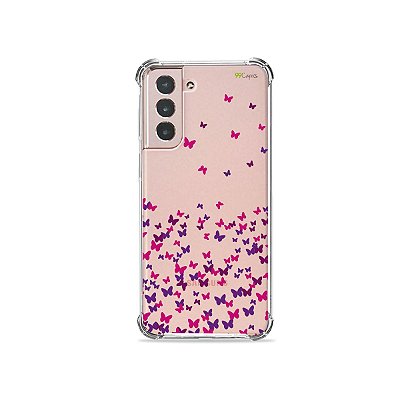 Capa (Transparente) para Galaxy S21 Plus - Borboletas Flutuantes