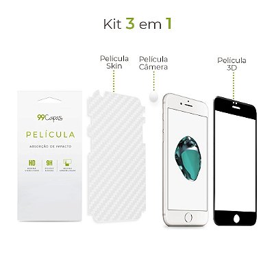 Kit de Películas 3 em 1 para iPhone 7