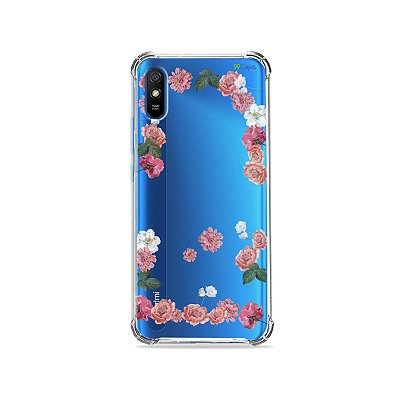 Capa (Transparente) para Redmi 9i - Pink Roses