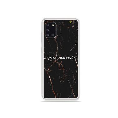 Capa Marble Black com nome personalizado para Galaxy S