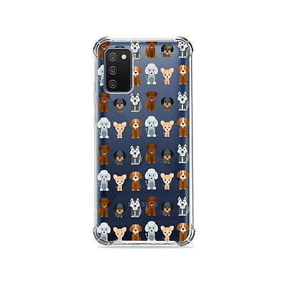 Capa (Transparente) para Galaxy A02s - Doguinhos