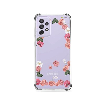 Capa (Transparente) para Galaxy A72 - Pink Roses