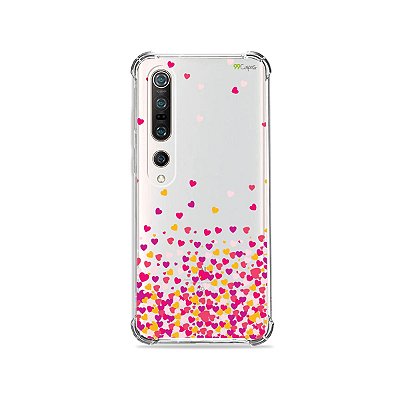 Capa (Transparente) para Xiaomi Mi 10 Pro - Corações Rosa