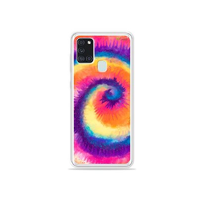 Capa para Galaxy A21s - Tie Dye Roxo