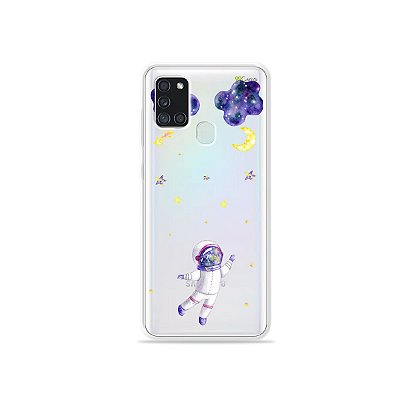 Capa (Transparente) para Galaxy A21s - Astronauta Sonhador