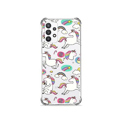 Capa (Transparente) para Galaxy A52 - Unicórnios Felizes