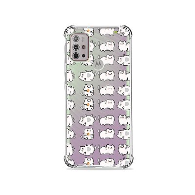 Capa (Transparente) para Moto G10 - Lazy Cat