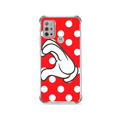 Capa para Moto G10 - Coração Minnie