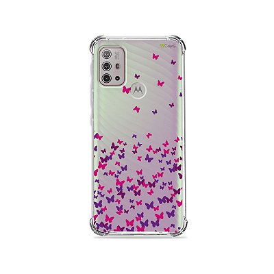 Capa (Transparente) para Moto G10 - Borboletas Flutuantes