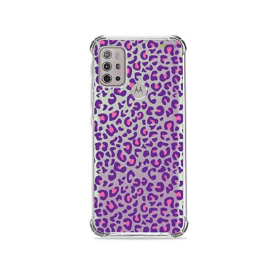 Capa (Transparente) para Moto G10 - Animal Print Purple