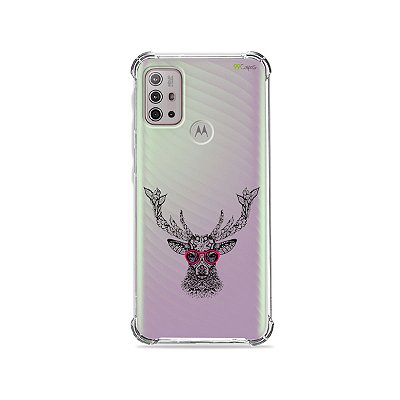 Capa (Transparente) para Moto G10 - Alce Hipster