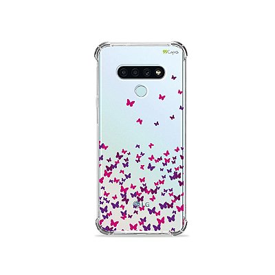 Capa (Transparente) para LG K71 - Borboletas Flutuantes