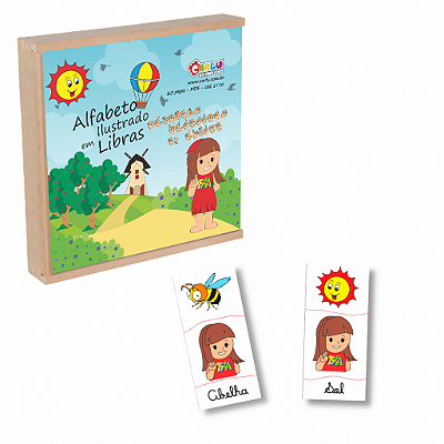 Libras - Alfabeto  Ilustrado - MDF - 80Pecas - Cx. MDF