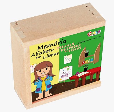 Brinquedo Educativo Memoria Alfabeto Em Libras Em Mdf - Carlu