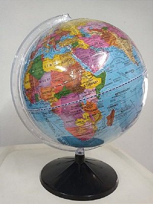 Globo Terrestre Adaptado Tátil Braille 30 Cm Base Preta