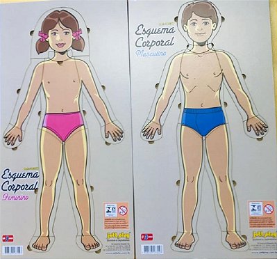 Brinquedo Educativo Esquema Corporal Conjunto Masculino E Feminino Em Mdf