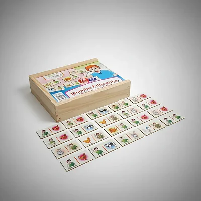 Brinquedo Educativo Domino Animais Em Libras MDF 28 Peças - Fundamental