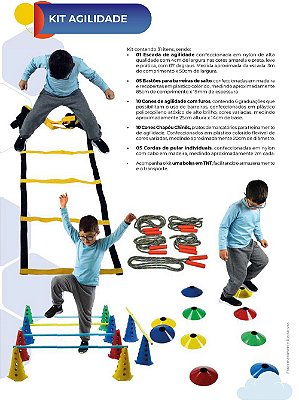 Kit Agilidade Escada Bastões Cones Cordas Contendo 31 Peças