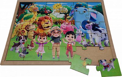 Brinquedo Quebra Cabeça Turminha Do Paraiso Mdf 30 Pecas