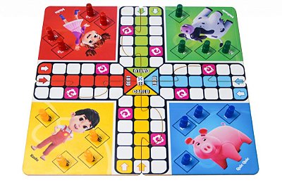 Jogo De Ludo Educativo Turminha Do Paraiso  21 Pecas Mdf