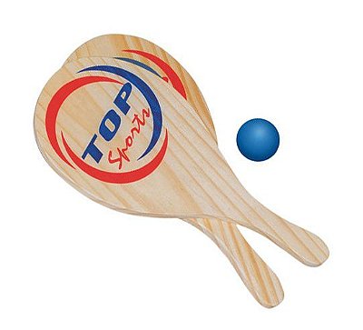 Brinquedo Educativo Raquete De Frescobol 02 Raquetes E 01 Bolinha