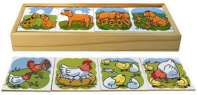 Brinquedo Educativo Sequência Lógica De Animais Cx De Madeira