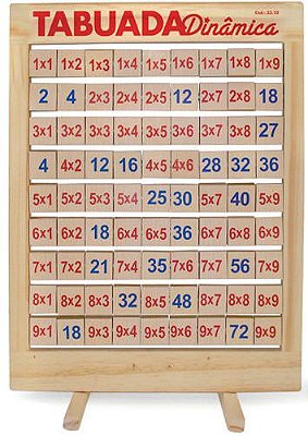 Brinquedo Educativo Tabuada Multiplicaçao Dinâmica Com 81 Peças Giratorias Em Madeira