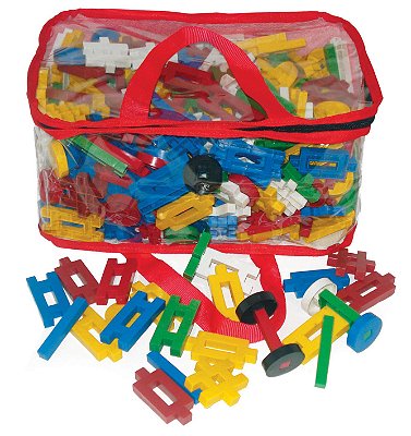 Brinquedo Educativo Ligue Mania Composto De 400 Peças Em Plastico Na Mochila.