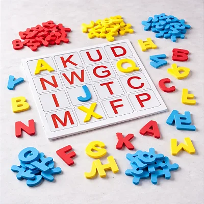 Jogo Educativo Alfabeto Bingo De Letras Em E.V.A 196 Peças