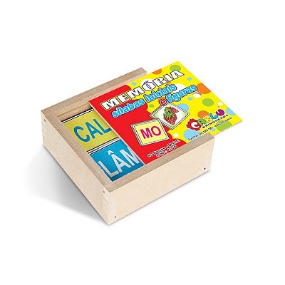 Brinquedo Educativo Memória Silabas Iniciais E Figuras Mdf 40 Peças