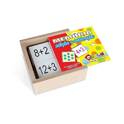 Brinquedo Educativo Memória Adicao E Subtracao Mdf Com 40 Peças