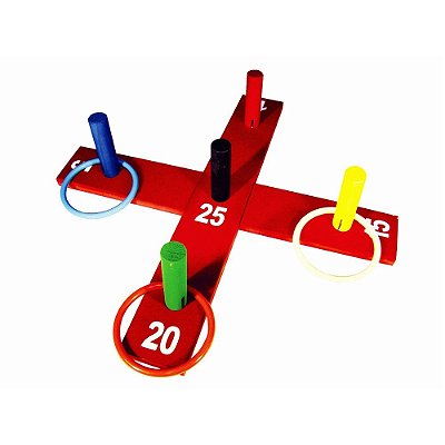 Brinquedo Educativo Jogo De Argolas Cruz Em Mdf Com 10 Peças