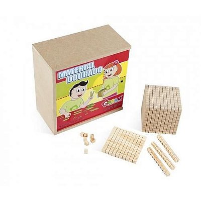 Brinquedo Educativo Material Dourado 611 Peças Madeira
