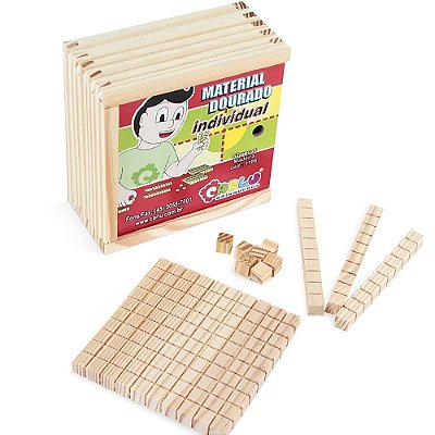 Brinquedo Educativo Material Dourado Individual 62 Peças Madeira