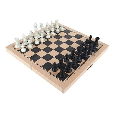 Brinquedo Educativo Jogo Xadrez Escolar Medio Rei 7 5cm 32 Peças Mdf