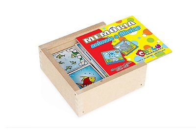 Brinquedo Educativo Memória Animais E Filhotes Mdf 40 Peças