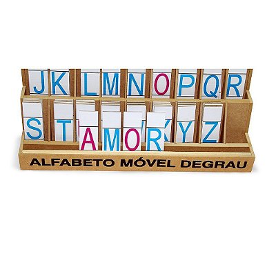 Jogo Educativo Alfabeto Móvel Degrau Com 130 Letras Mdf