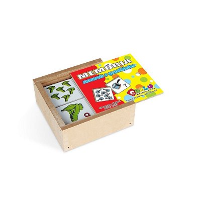 Brinquedo Educativo Memória Numerais E Quantidades Mdf 40 Peças