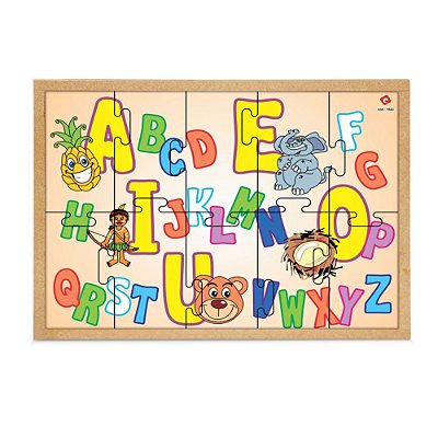 Brinquedo Educativo Quebra Cabeça Da Alfabetizacao Pequeno Base Mdf 10 Peças