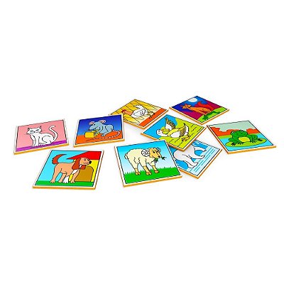 Brinquedo Educativo Memória Animais E Filhotes Mdf 40 Peças